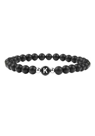 good.designs Parelarmband van agaatstenen met de letter K