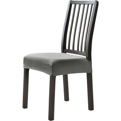 1PC Housse de Siège de Chaise de Salle à Manger en Velours Doux Couleur Unie Housses de Chaise Amovibles Anti-Poussière Coussins de Chaise Housse de Canapé Hôtel Maison 1PC gray