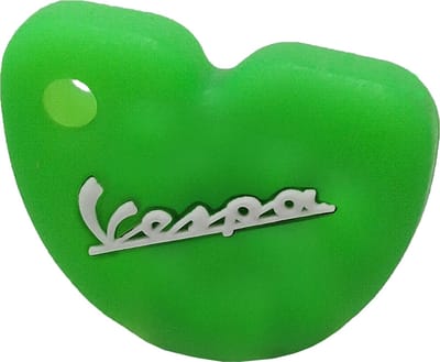 Vespa Siliconen Sleutelhoesje - Groen met Witte letters - Groen met Wit