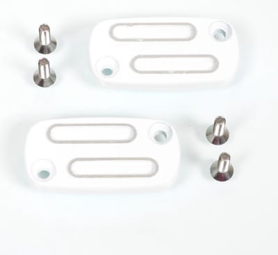 paar witte aluminium hoofdremcilinder deksel tnt voor peugeot 50 buxy scooter nieuw