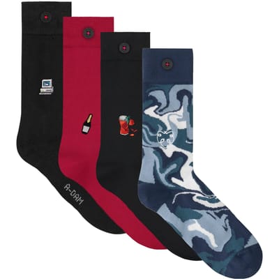 A-DAM Unisex 4-pack Casual Socks Multicolor Size: 36-40 | Socks Outlet | Unisex | Zwart