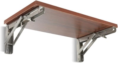 Opvouwbare Planksteunen - Klapconsole Steunen - Ruimte Besparen - Heavy-duty Ontwerp - 30cm Diep - Zilverkleurig