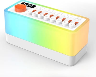 Witte ruismachine - Slaapgeluid machine - Ontspanning en slaap - 8 natuurgeluiden mixer - 180 x 90 x 73 mm