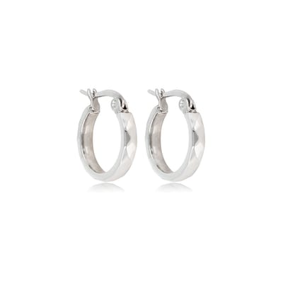 My Bendel - Oorbel Zilverkleurig Facet Geslepen 16mm x 3mm - Facetgeslepen Zilverkleurige Oorbellen 16x3mm Elegantie - met Luxe Cadeauverpakking | Sieraden Voor Dames