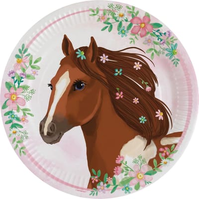 Amscan Feestborden Horses Meisjes 22,8 Cm Papier 8 Stuks