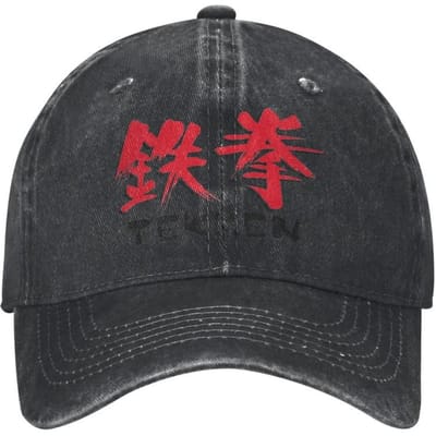 Casquette de Baseball Sun Tekken Game Rétro Y2K Homme Adulte Lavée Hip Hop Chapeaux Design Tennis Skate Casquette Idée Cadeau Adjustable gray