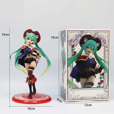 19cm Sexy Acties Anime Miku Hars Figuur Kat Die Schoenen Draagt Sprookjesland Kawaii Meisje Figuur Japanse Poppen Klassiek gray