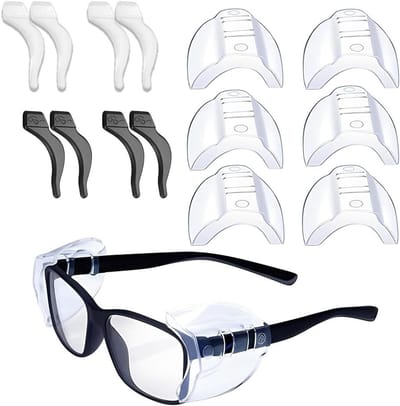 Zijbeschermers voor Brillen - Bril Bescherming - Ogen Beschermen - Flexibele Slip-On Pasvorm - 4 Paar - Transparant
