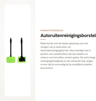 Dailygoods- Ruitenreinigingsborstel - Afneembare Handgreep - Microvezeldop - Roterende Kop - Verlengingshandgreep - Eenvoudig in Gebruik - Ruitenspons