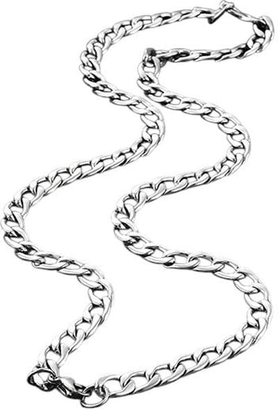 Aramat Jewels | Halskettingen | RVS Gourmet Ketting Zilverkleur - Sterke Schakelketting | 8mm / 60cm |60cm | | Staal | Volwassenen | Verkleurd niet