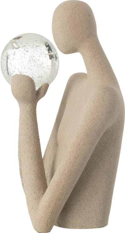 J-Line decoratie Buste Bal - polyresin/kristal - beige