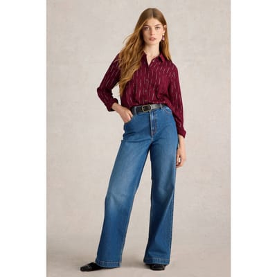 White Stuff Sophie Metallic Shirt Plum Multi Größe: 12 | Business hemden Outlet | Damen | Magenta
