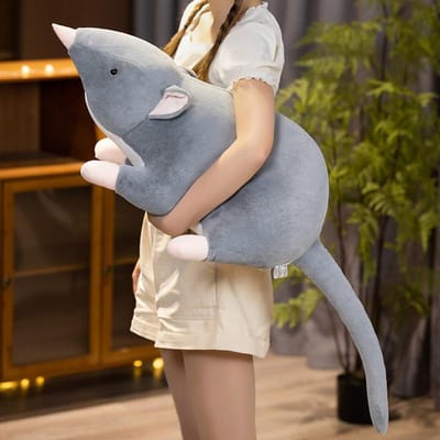 Levensechte Muis Zacht Pluche Speelgoed Grijze Muizen Knuffeldier Rat Kussen Schattig Cadeau voor Verjaardag Kerstmis 32cm gray