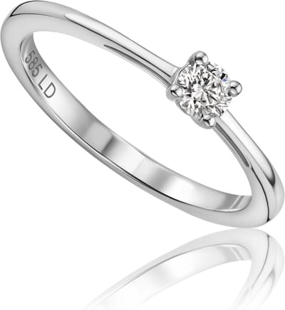 Miore Pure Ring Dames - 14 Karaat Witgoud - Met Diamanten - Trouwringen - set - Maat 52