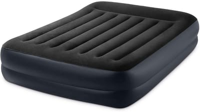 Thuys – Luchtbed Met Ingebouwde Pomp – 2 Persoon – Kussensteun Verhoogd – 152 x 203 x 42cm – Zwart