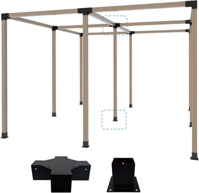 Heavy Duty Hoekbeugel voor Pergola's en Gazebo's - 4x4 Beugelset voor Doe-het-zelf Projecten
