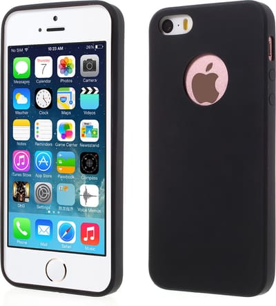 Peachy Silicone hoesje geschikt voor iPhone 5 5s SE 2016 zwarte case