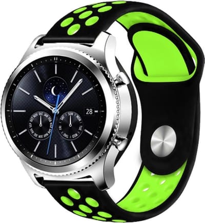 Siliconen bandje - geschikt voor Samsung Gear S3 - zwart-groen