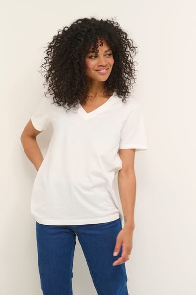 Dames-T-shirt met V-hals KAFFE Marin