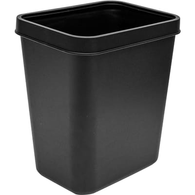 Poubelle rectangulaire 8 L en plastique épais avec couvercle ouvert pour cuisine, salle de bain, hôtel, bureau, noir black