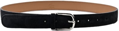 Giuliano Lederen suede riem - Suede - Made in Italy - Zilver - Zwart