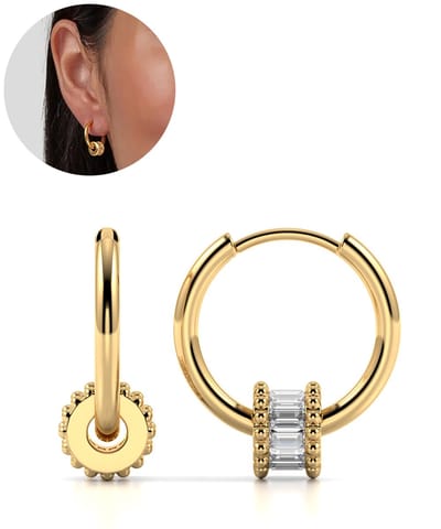 Semyco Oorbellen Dames – Oorringen met hanger 18 mm (medium) - Goudkleurig - Waterproof – Luxe verpakt – Pollux