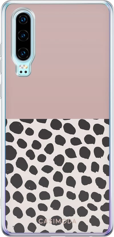 Casimoda® hoesje - Geschikt voor Huawei P30 - Stippen roze - Siliconen/TPU - Soft Case - Roze - Gestipt