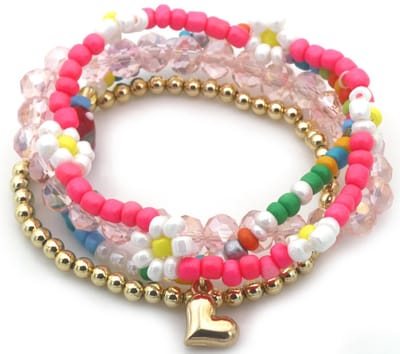 Armbanden set Glaskralen - Hart