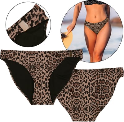 Broekjes met luipaardprint, het onderdeel van een badpak, damesonderbroekjes, zwembad, strand, bikini