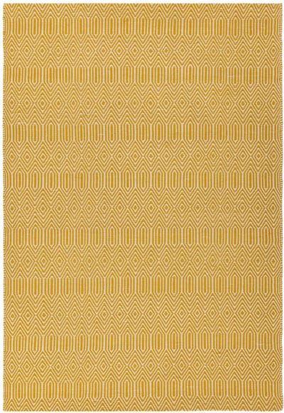 Easy Living - Sloan-Mustard Vloerkleed - 160x230  - Rechthoek - Laagpolig Tapijt - Modern - Geel, Wit