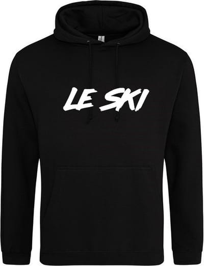 LE SKI Hoodie | Sweater | Capuchon | Trui | Hooded | Print | Zwart | Maat 2XL