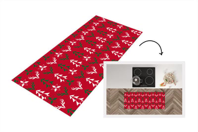 Keukenloper - Loper keuken - Hert - Patroon - Kerst - 120x50 cm - Keukenloper vinyl