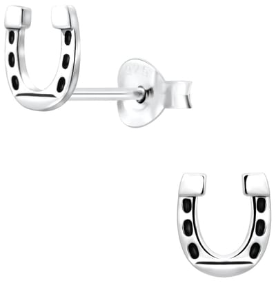 Joy|S - Zilveren hoefijzer oorbellen 6 x 7 mm - t2