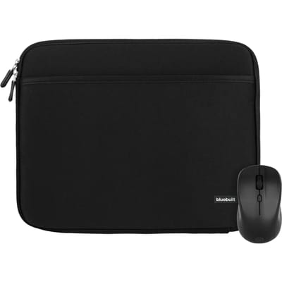 BlueBuilt Laptophoes breedte 36 cm 15 inch S Zwart + Nexum Draadloze muis