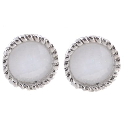 Behave - oorstekers met facet geslepen steentje - elegante witte steen - nikkelvrij