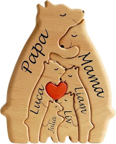 Gepersonaliseerde beren familie - geboorte - kraam cadeau - puzzel - 6 beren