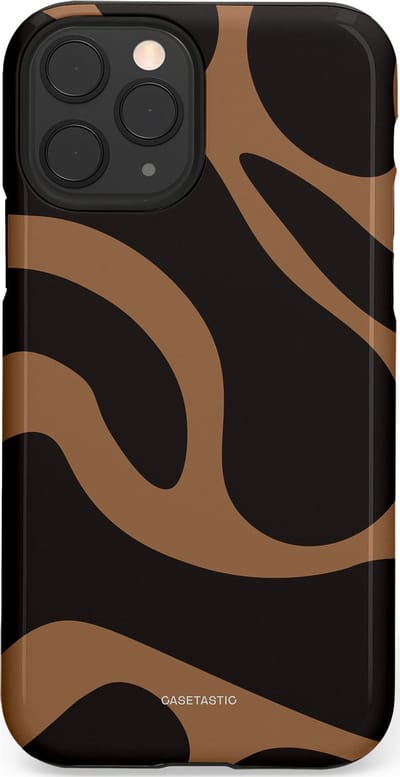Casetastic Hoesje Geschikt voor Apple iPhone 11 Pro - Stijlvolle Beschermende Duo-layer Case - Chocolade Golven