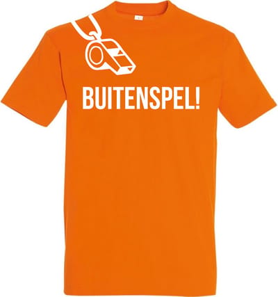 Shirt Oranje - Dames & Heren - Buitenspel - Nederlands elftal - Leuk voor het EK - Maat S