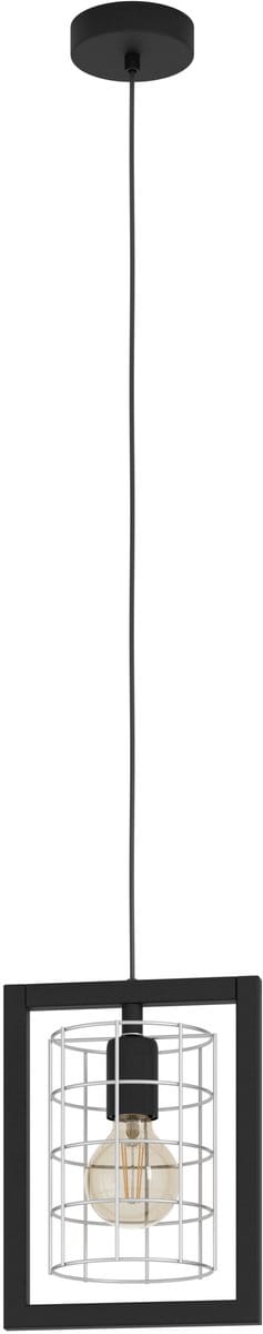 EGLO Jubily Hanglamp - 22 cm - E27 - Staal - Industrieel - Zwart