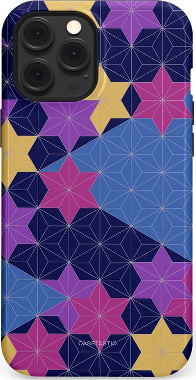 Casetastic Hoesje Geschikt voor Apple iPhone 12 Pro Max Magsafe - Stijlvolle Beschermende Duo-layer Case - Sterrenlijn