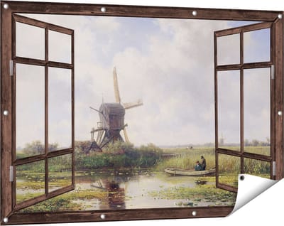 Gards Tuinposter Doorkijk In ’t Gein bij Abcoude - Willem Roelofs - 120x80 cm - Tuindoek - Tuindecoratie - Wanddecoratie buiten - Tuinschilderij
