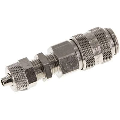 Vernikkeld Messing DN 5 Luchtkoppeling Snelkoppeling 4x6 mm Push-On Schotkoppeling - CLS5-NB-BN-4