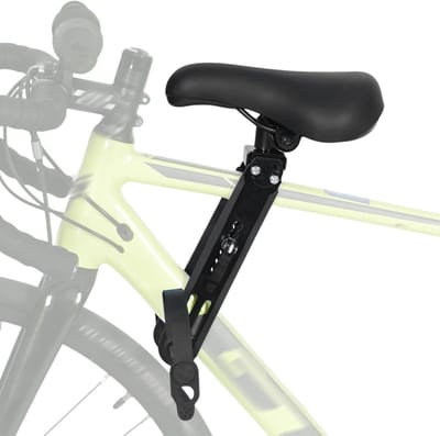 YOR® Fiets voorzitje - zitje voorop fiets - ergonomisch - verstelbare voetsteun - Zwart - 32cm x 17cm x 11cm