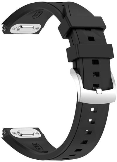 Siliconen bandje - geschikt voor Garmin Venu 2s / 3s / 4 (41mm) / Vivoactive 4s / Forerunner 255s / 265s - Huawei Watch GT 5 Pro - 42mm / GT 6 / GT 5 / GT 4 - 41mm - ice - zwart