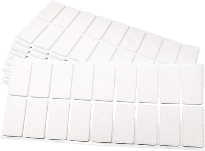 Zelfklevende Viltglijders - Meubelbeschermers Vilt - Vloer Beschermen - Extra Dik 3.5mm - 25x50 mm - Wit