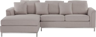 OSLO - Hoekbank - Lichtbeige - Rechterzijde - 270 cm - Polyester
