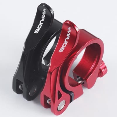 Zadelpen Klem - Fiets Zadelklem - Zadelhoogte Verstellen - Quick Release Ontwerp - 31.8mm 34.9mm - Zwart