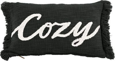Kussen (gevuld) COTTON SLUB COZY 30x50CM, black
