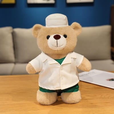 30cm Cartoon Cosplay Pluche Beer Pop Professionele Dokter Verpleegster Afstudeerbeer Pluche Speelgoed Huisdecoratie Cadeau Voor Jongens En Meisjes about 30cm white