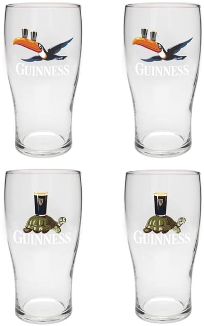 Dailygoods- Pintglazen Set van 4 - Officiële Guinness Glazen - 20 oz (568 ml) - Hoogwaardige Kwaliteit - Authentiek Ontwerp - Ideaal voor Bierliefhebbers - Bierglazen